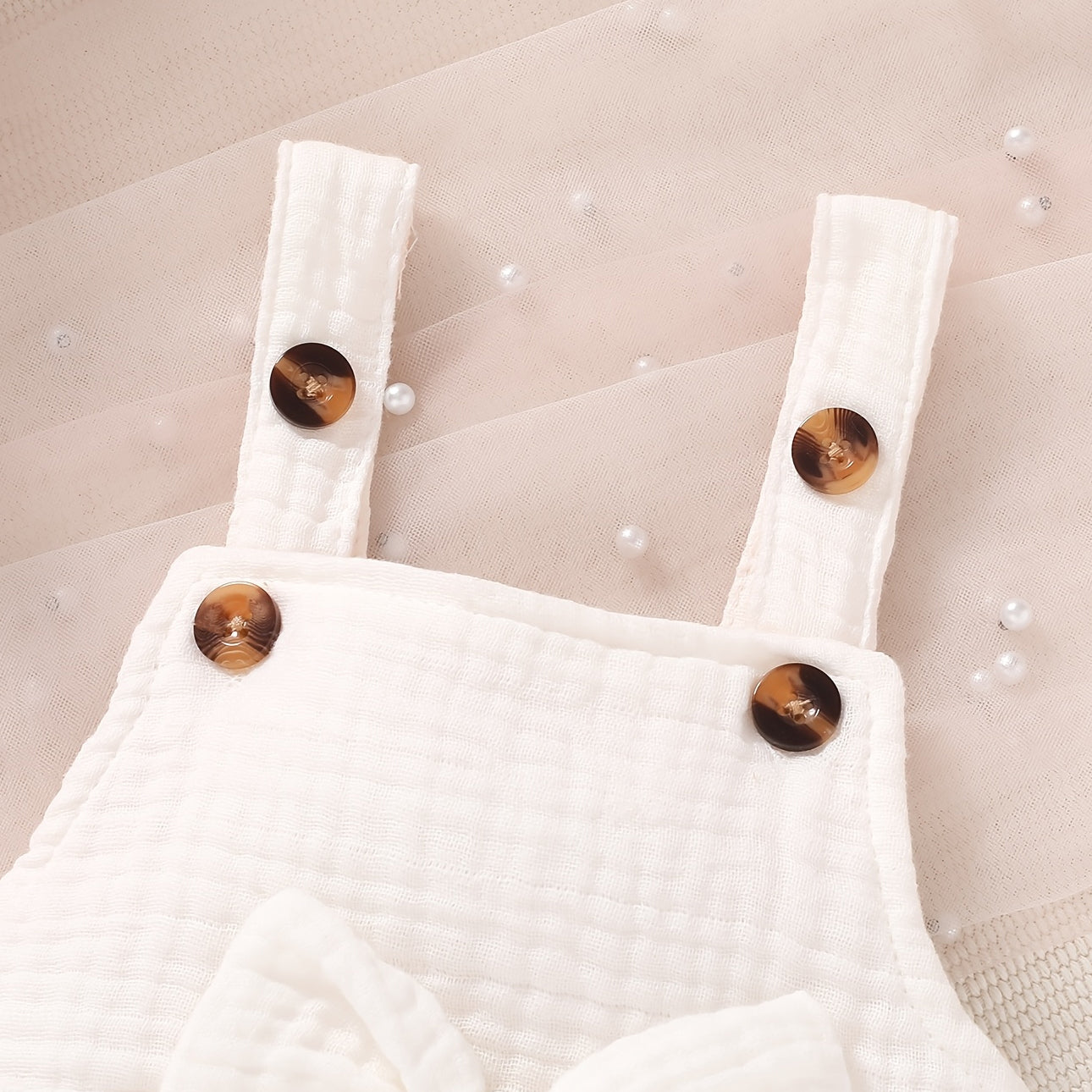 2PCS Grace Solid Color Sleeveless Baby Romper