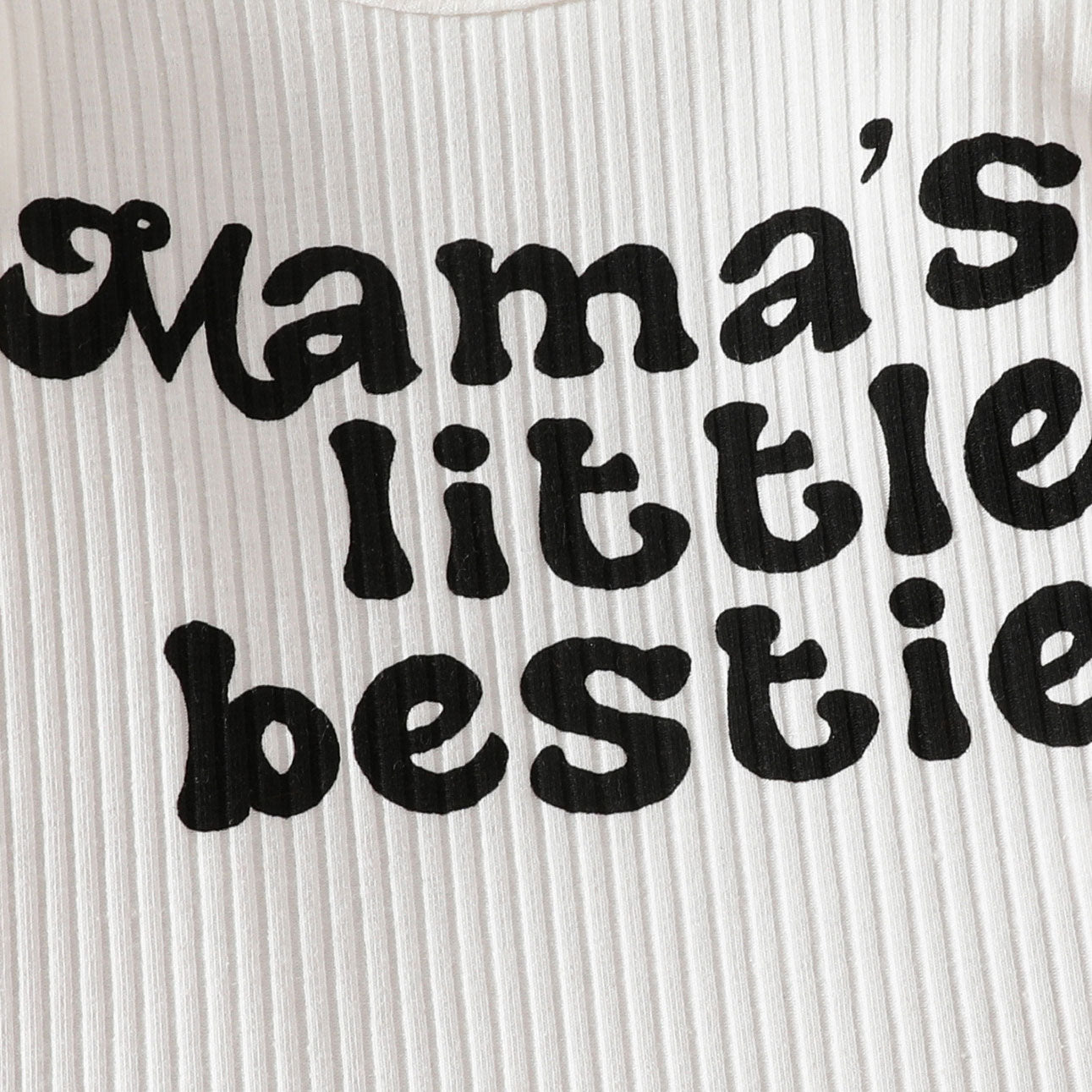 3PCS Timeless Mommy's Little Bestie Letter Floral Printed Baby Girl Set