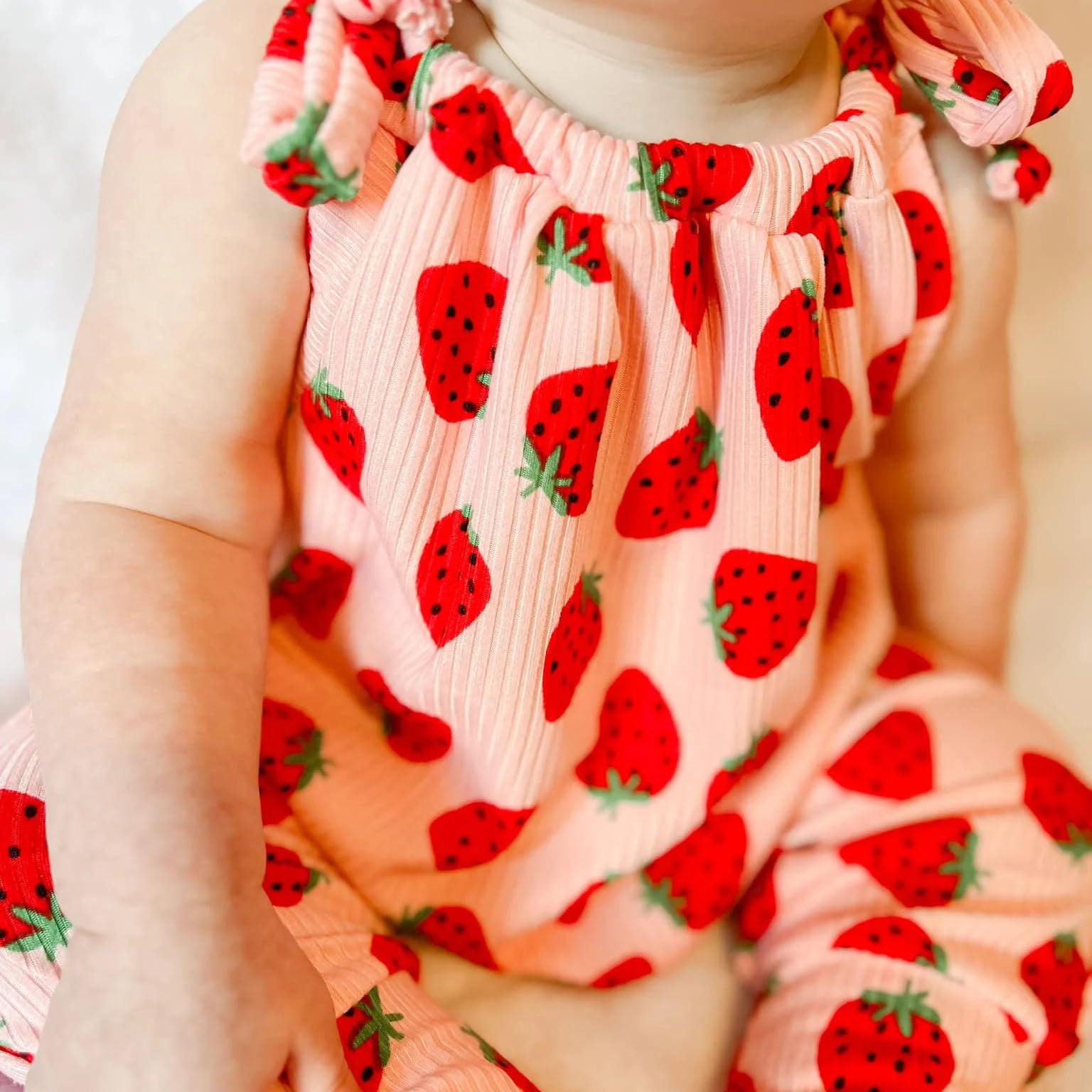 Sweet Strawberry Printed Baby Jumpsuit