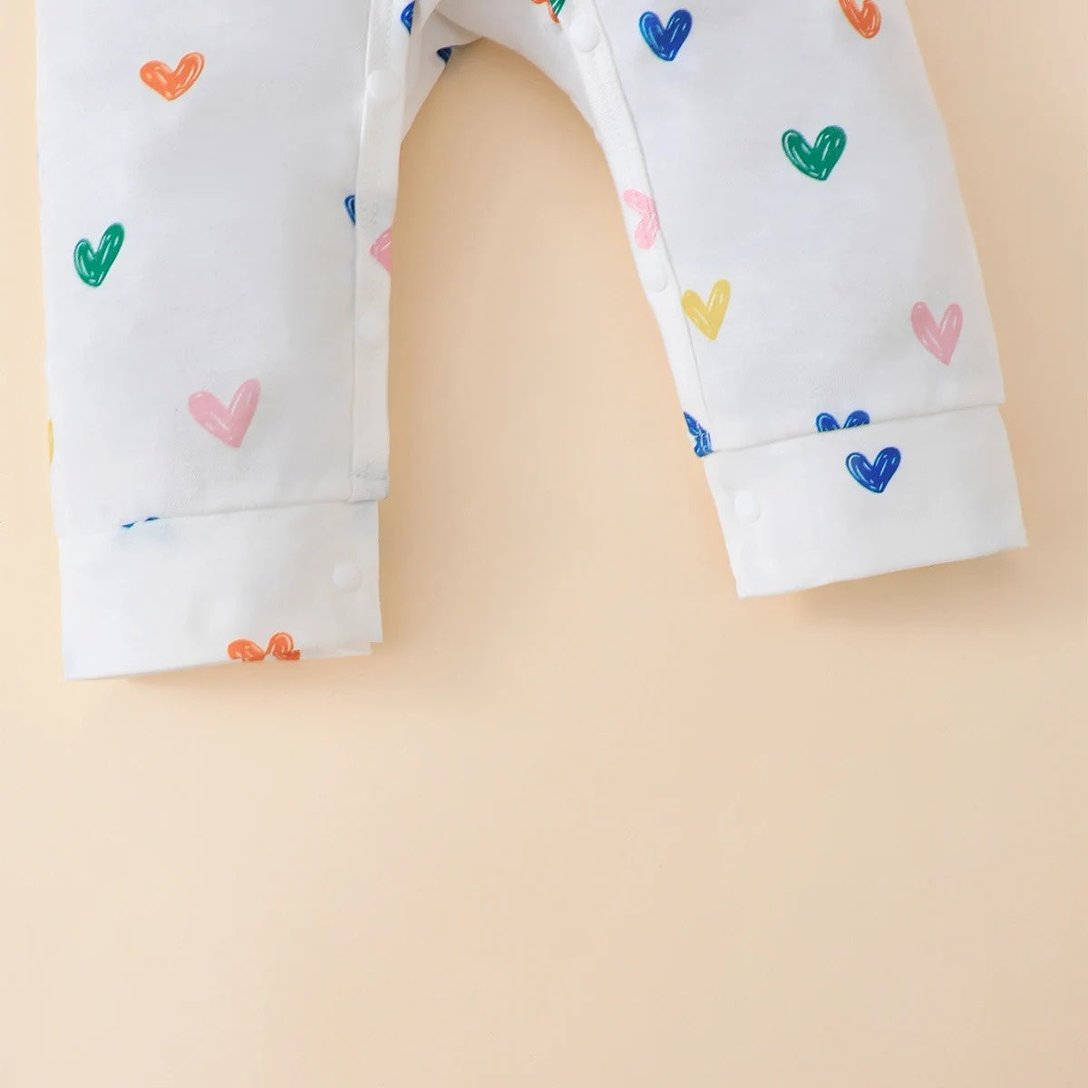 2PCS Cute Heart Bear Printed Baby Jumpsuit