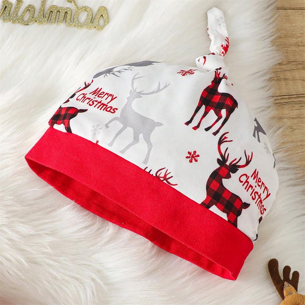 3PCS My First Christmas Letter Deer Printed Baby Boy Set