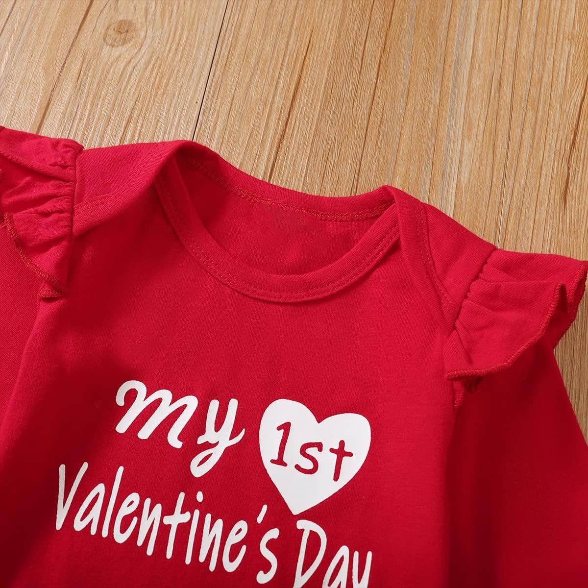 3PCS Classy My 1st Valentine's Day Letter Heart Print Baby Set