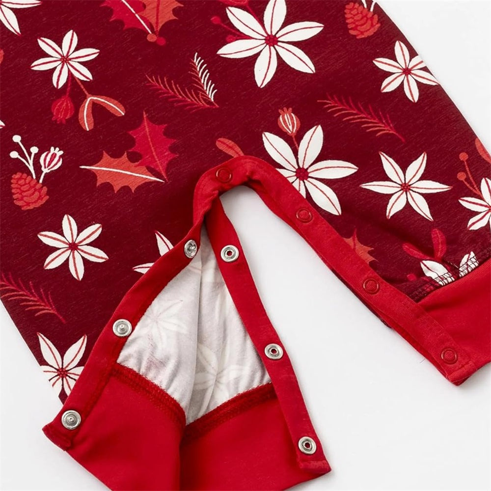 Pretty Floral Print Frill Long Sleeve Baby Jumpsuit