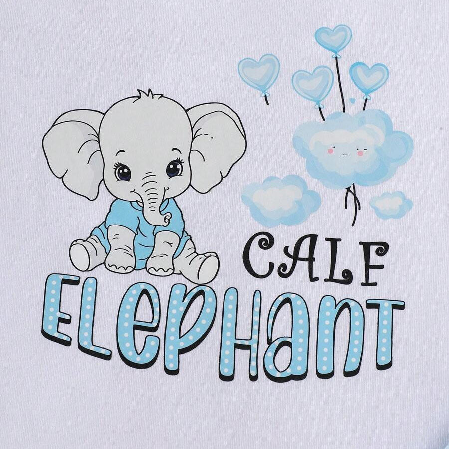 3PCS Cute Little Elephant Print Long Sleeve Baby Set