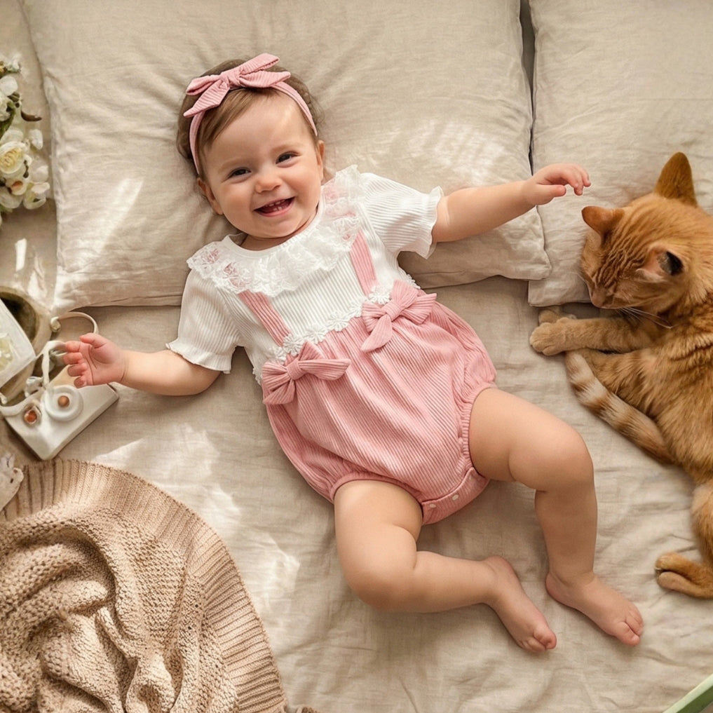 2PCS Gorgeous Contrast Color Baby Romper