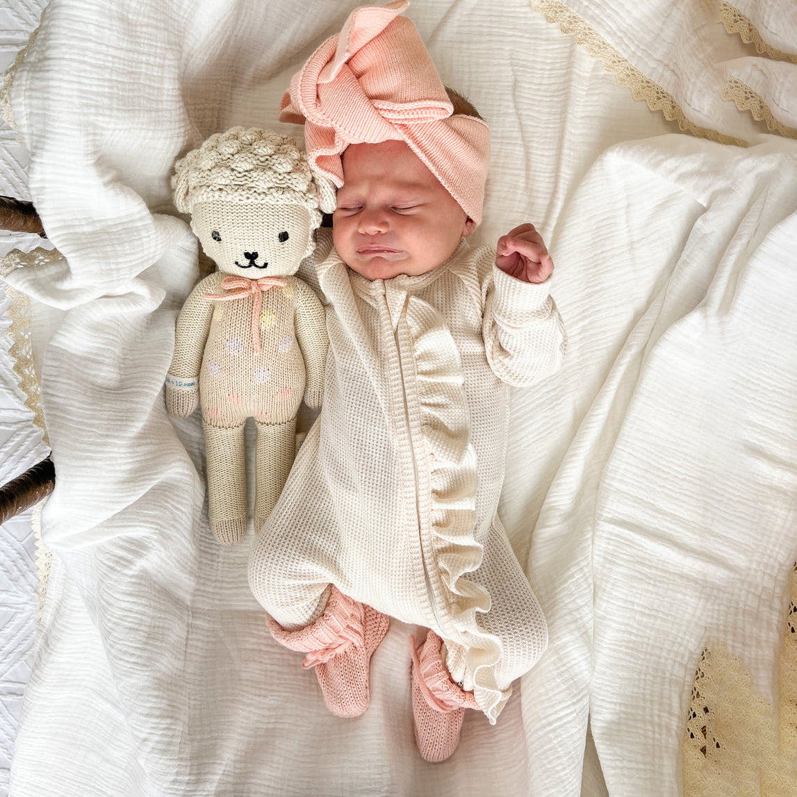 2PCS Waffle Solid Color Zipper Baby Jumpsuit