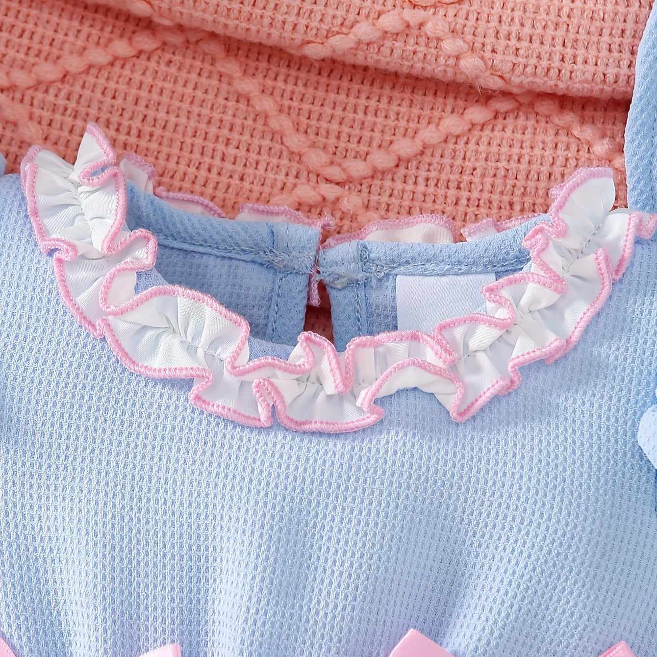 2PCS Grace Color Blocking Long Sleeve Baby Romper