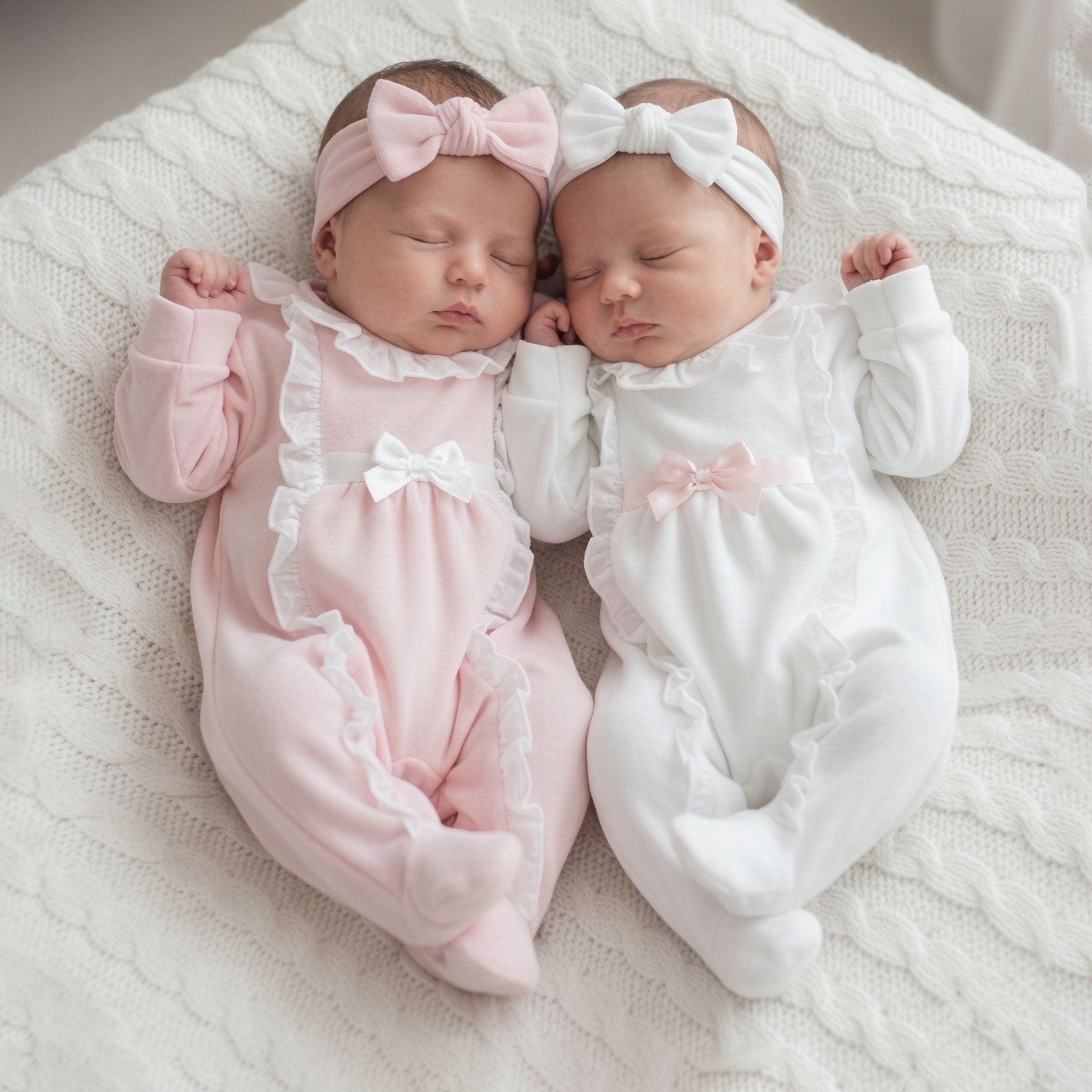 4PCS Sweet Solid Color Long Sleeve Baby Girl Jumpsuit