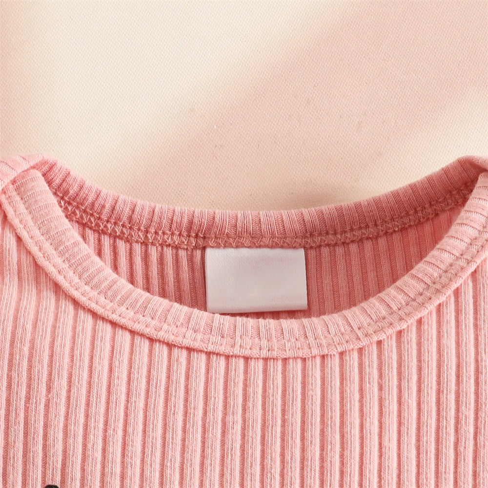 3PCS Mama Is My Bestie Letter Print Short Sleeve Baby Set