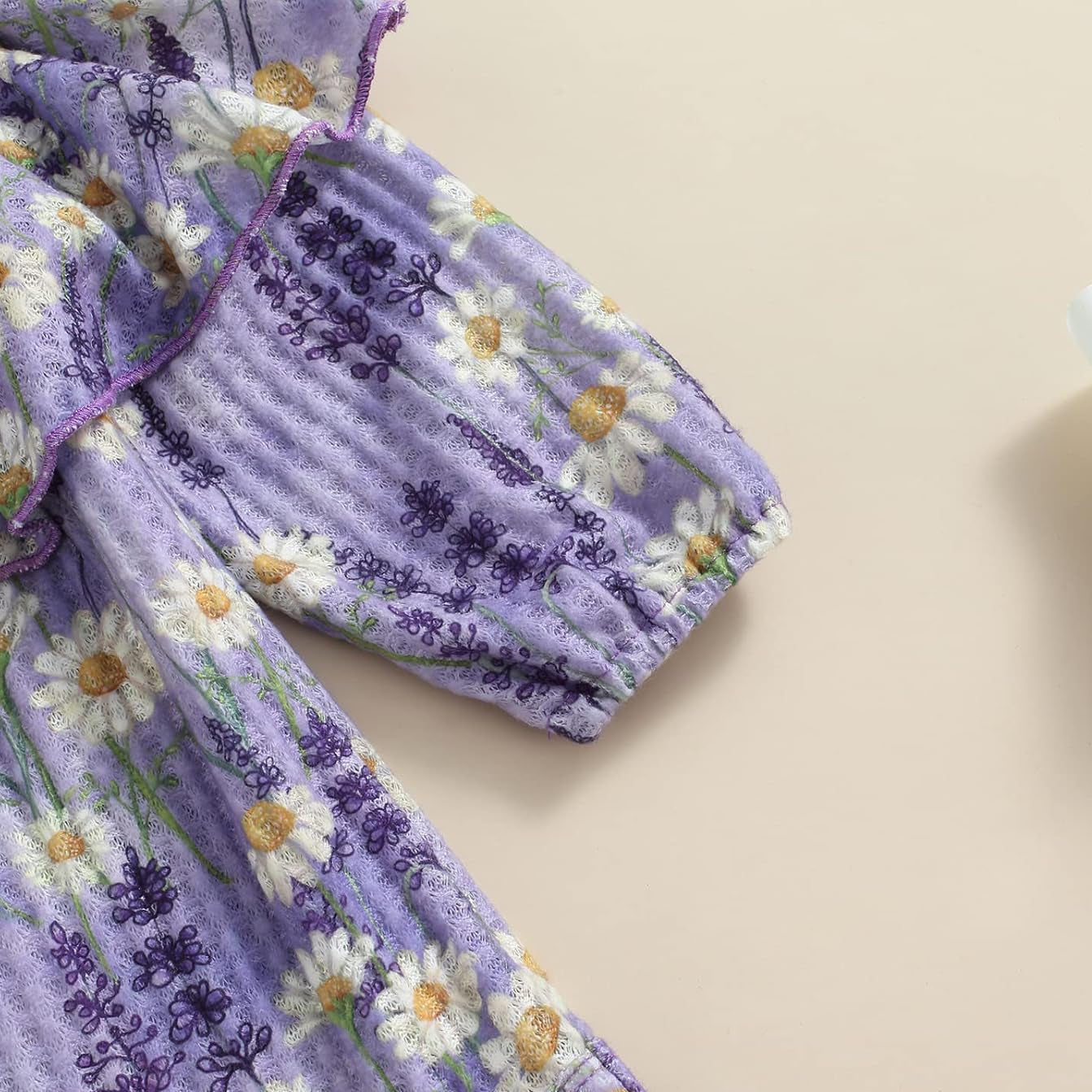 2PCS Radiant Daisy Printed Long Sleeve Baby Set