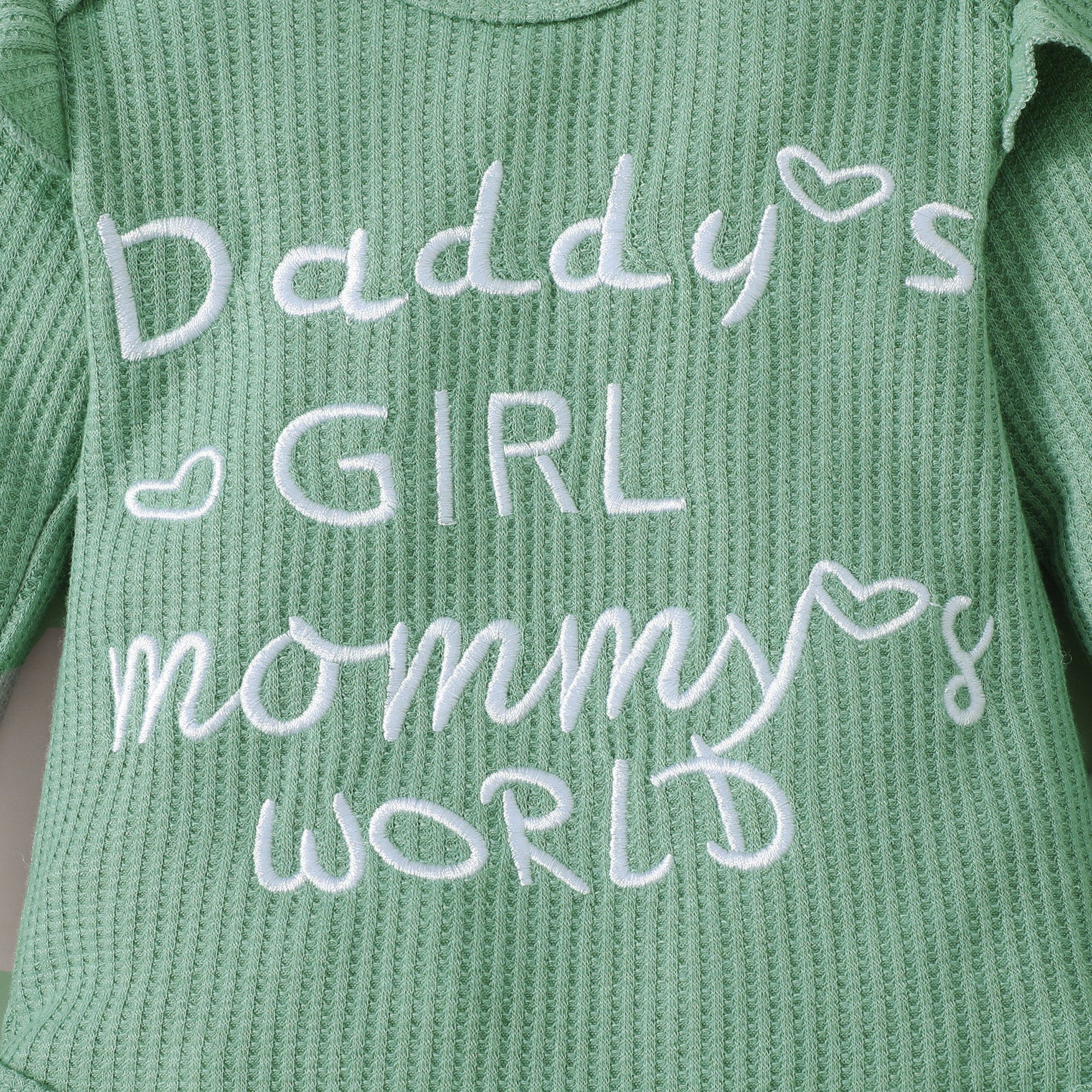 4PCS Daddy's Girl Mommy‘s World Letter Floral Print Baby Set