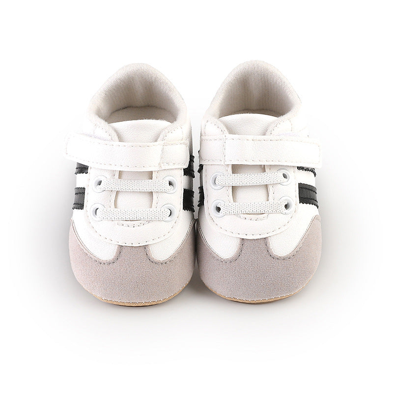 Striped Design Velcro Non Slip Sole Baby Shoes