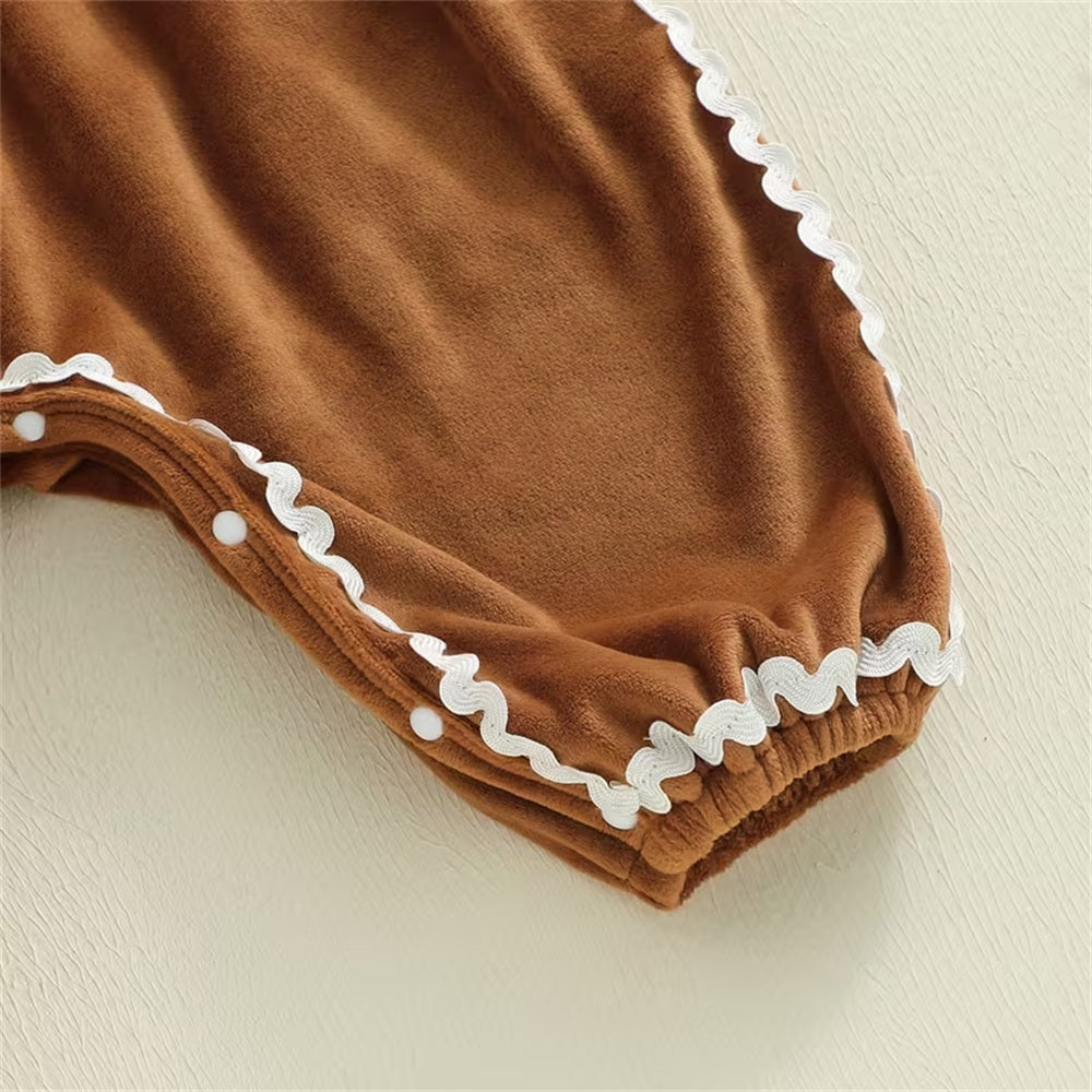 Christmas Gingerbread Decor Long Sleeve Baby Jumpsuit