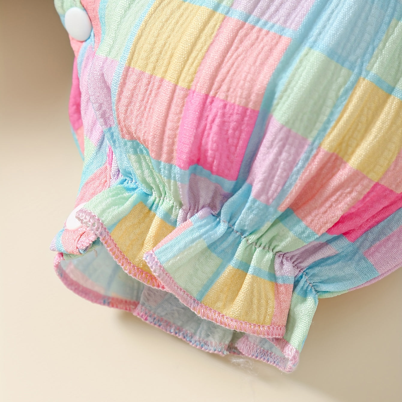 2PCS Pretty Plaid Printed Sleeveless Baby Jumpsuit