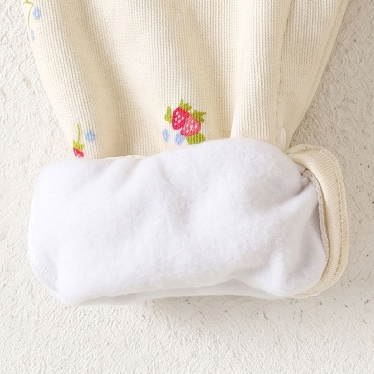 3PCS Strawberry Printed Long Sleeve Fuzzy Overalls Baby Set