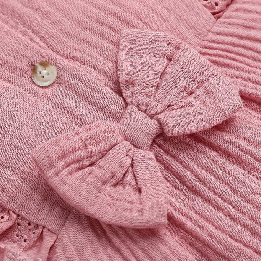2PCS Pure Solid Color Baby Girl Jumpsuit