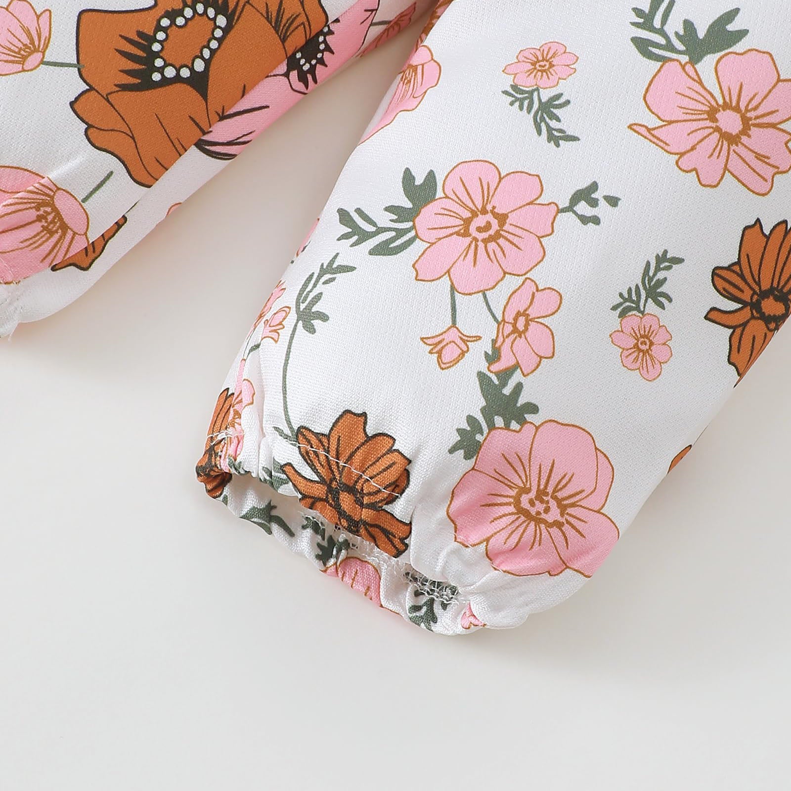 3PCS Graceful Floral Printed Long Sleeve Baby Set