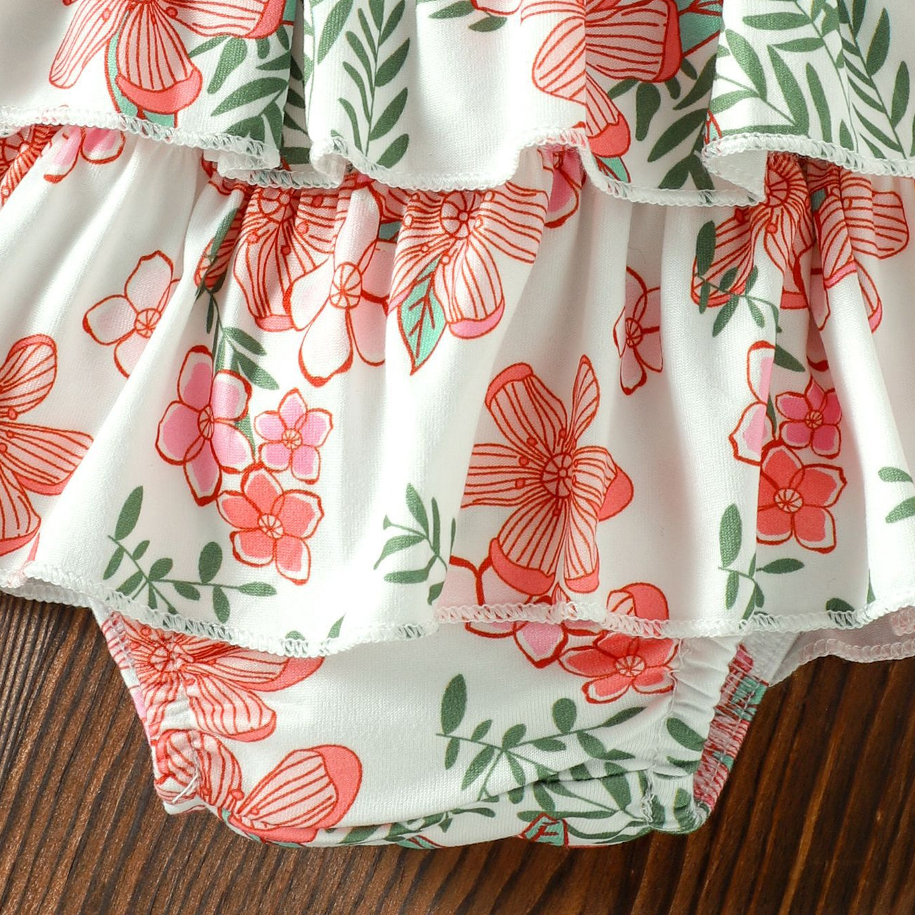 3PCS Dainty Daddy's Little Girl Letter Floral Printed Baby Set
