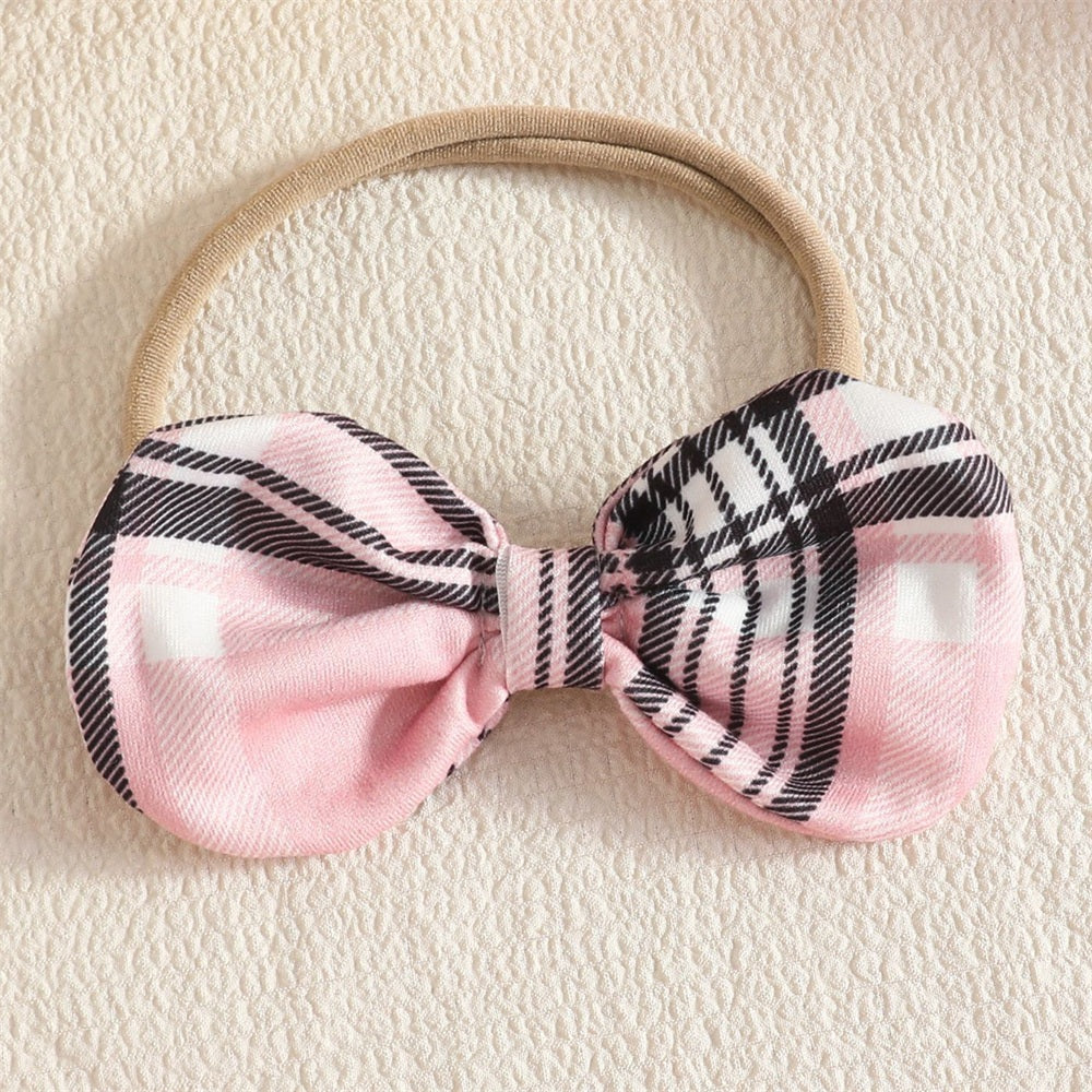 2PCS Sweet Plaid Printed Long Sleeve Baby Girl Jumpsuit