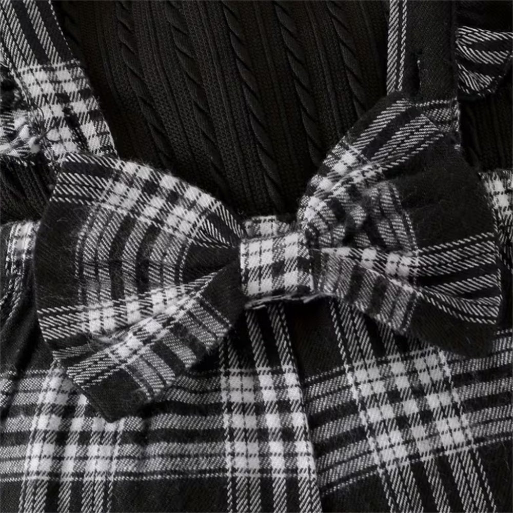 3PCS Fashion Trend Plaid Print Long Sleeve Baby Set