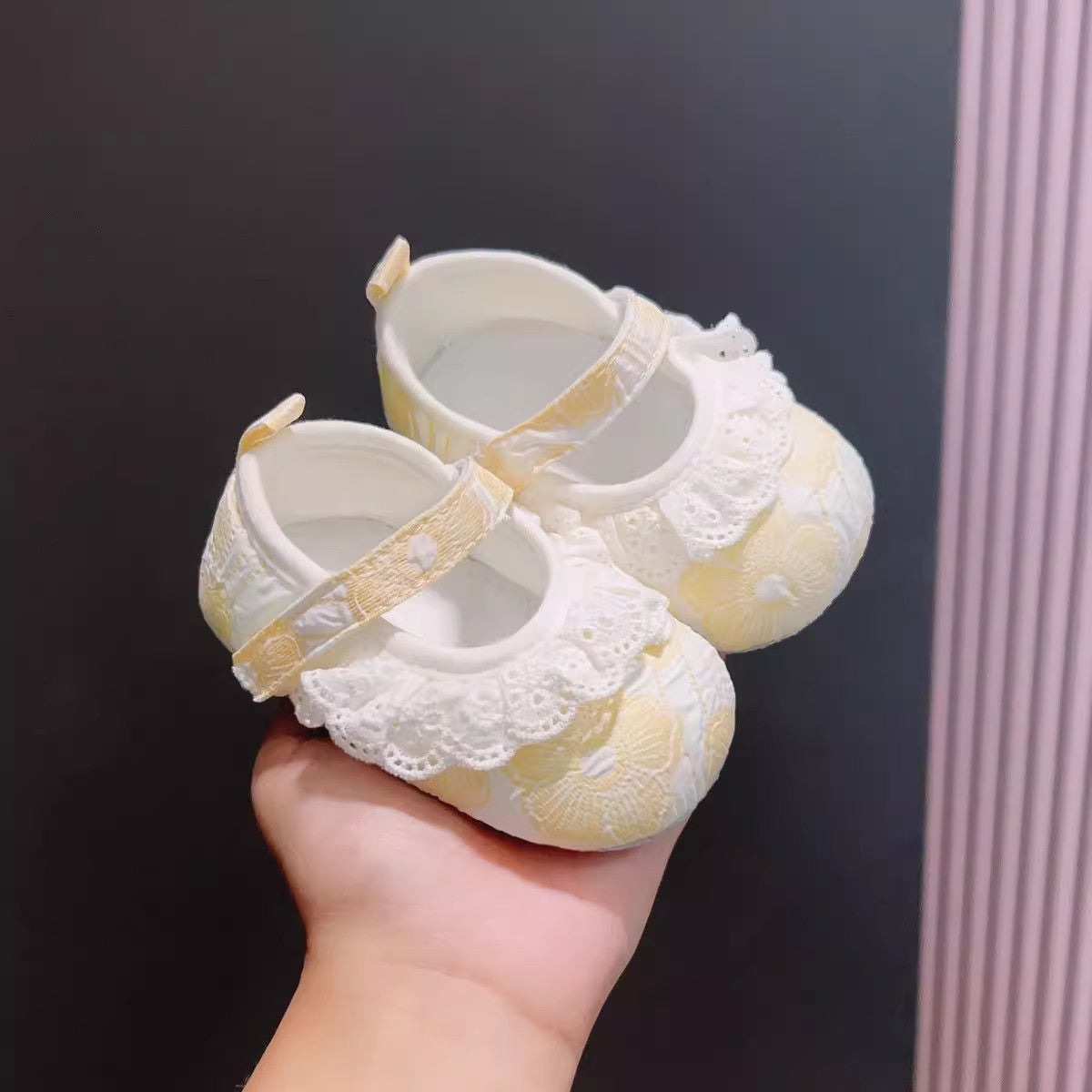 Baby Girl Princess Lace Ruffle Non-Slip Soft Sole Prewalker Shoes
