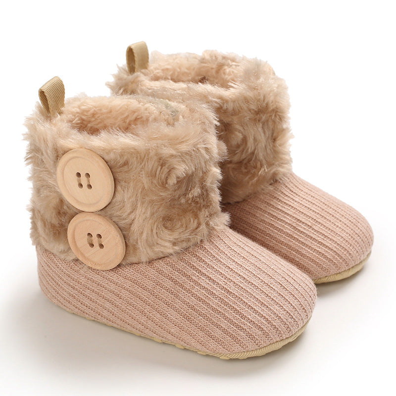 Baby Fleece-Lined Warm Soft Sole Prewalker Snow Boots