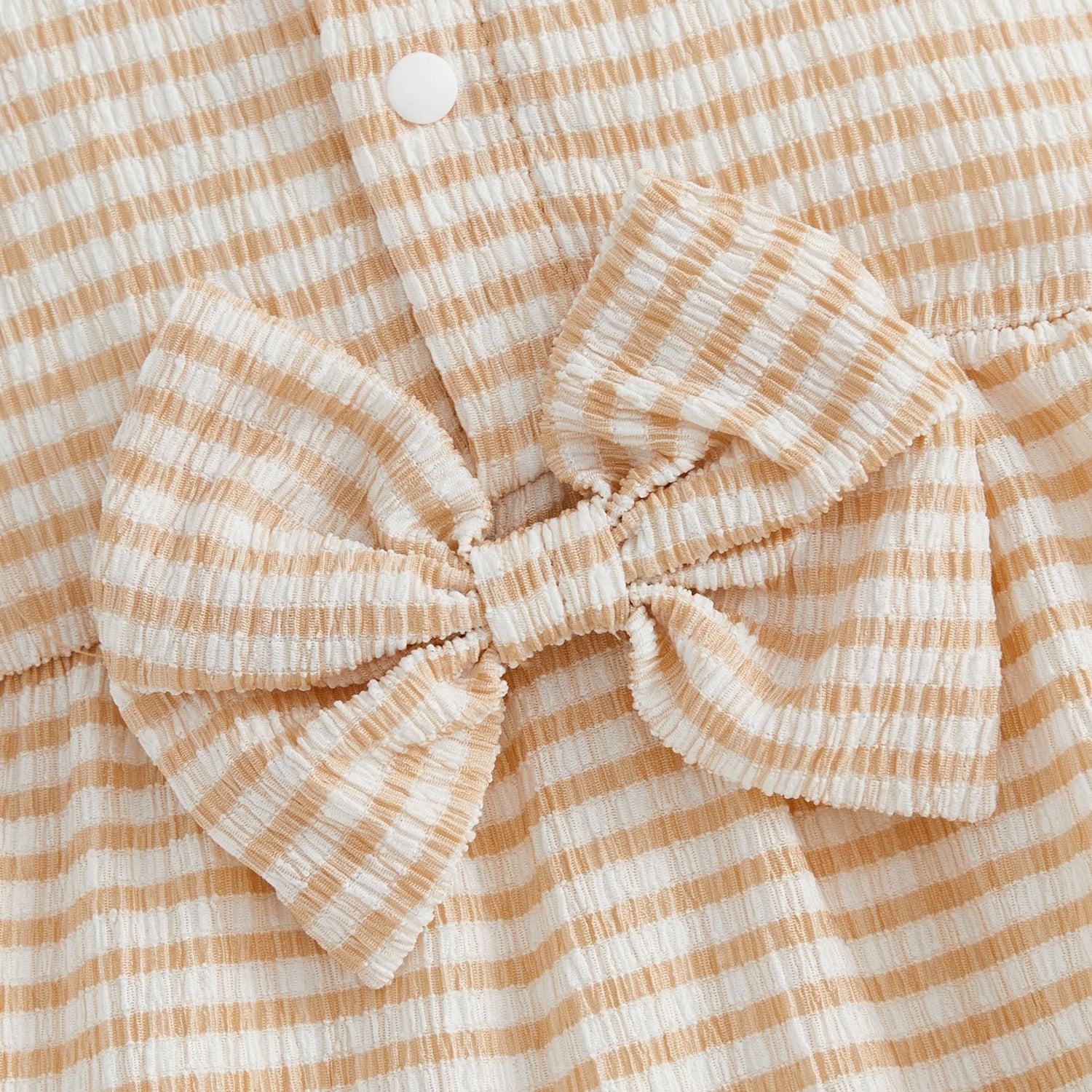 2PCS Stripe Printed Flutter Sleeve Baby Jumpsuit