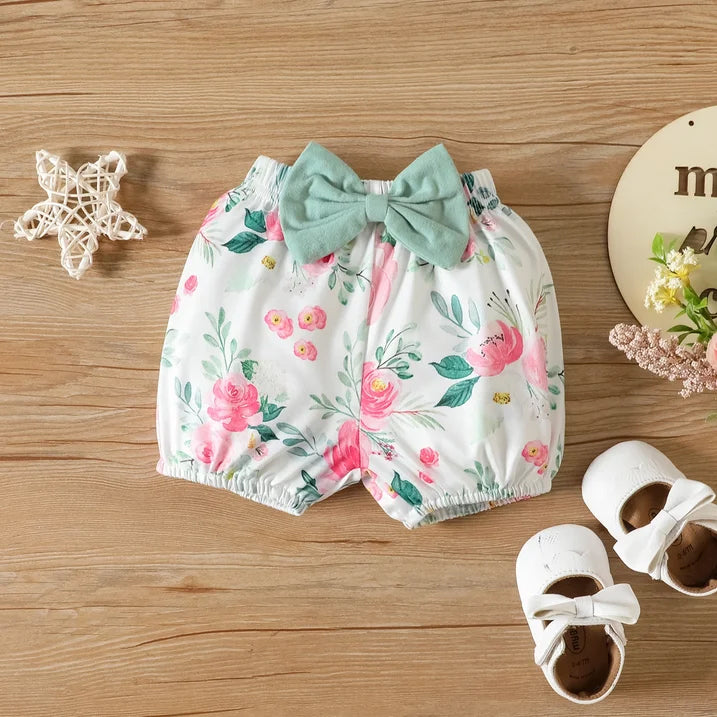 3PCS Mama's Girl Letter Floral Printed Sleeveless Baby Set