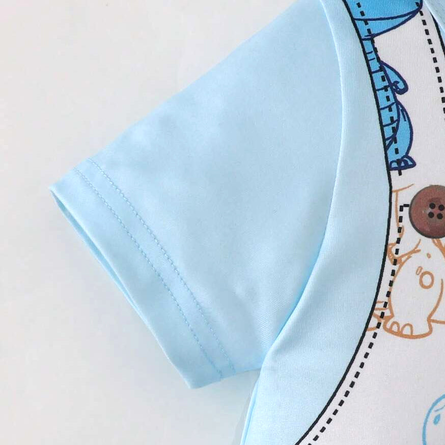 Adorable Dinosaur Print Short Sleeve Baby Jumpsuit