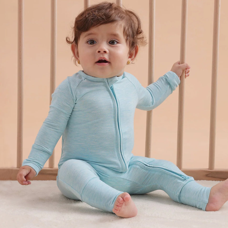 Solid Color Zipper Bamboo Viscose Baby Jumpsuit