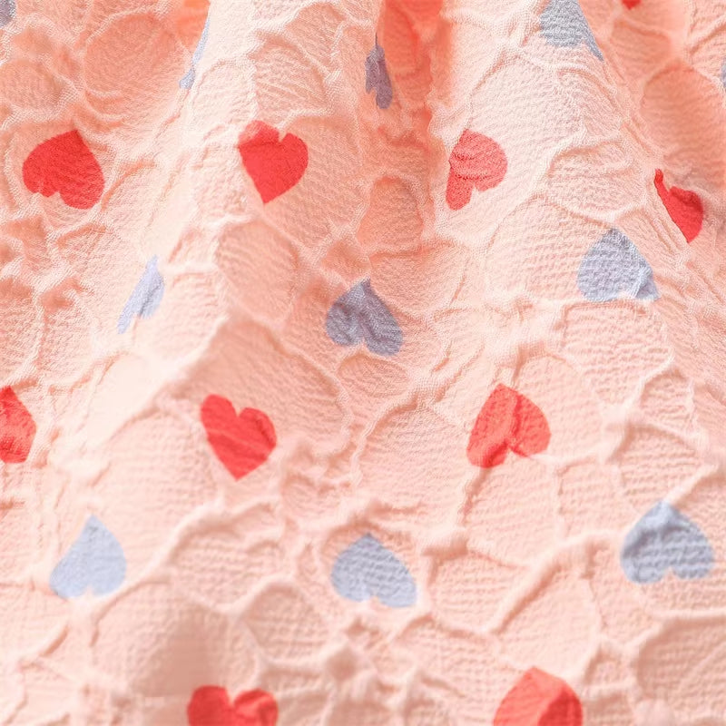 Grace Heart Printed Sleeveless Baby Girl Romper