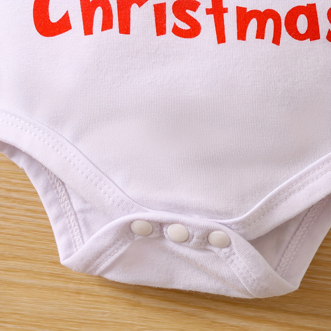 Ensemble 2 pièces pour bébé pelucheux avec lettres de Noël imprimées