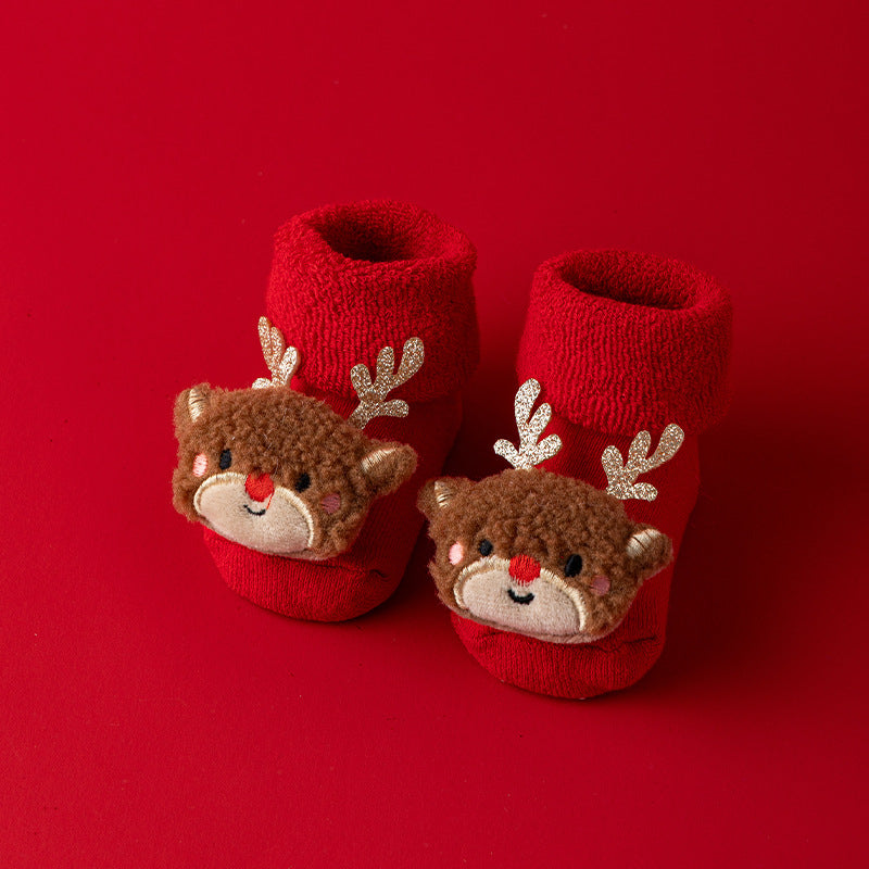 Thick Warm Christmas 3D Figure Decor Baby Socks