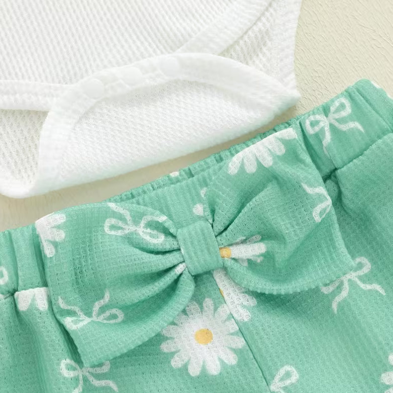 3PCS Cute Daisy Print Long Sleeve Baby Set