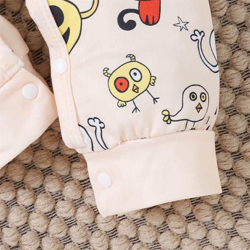 Funny Ghost Halloween Theme Print Baby Jumpsuit