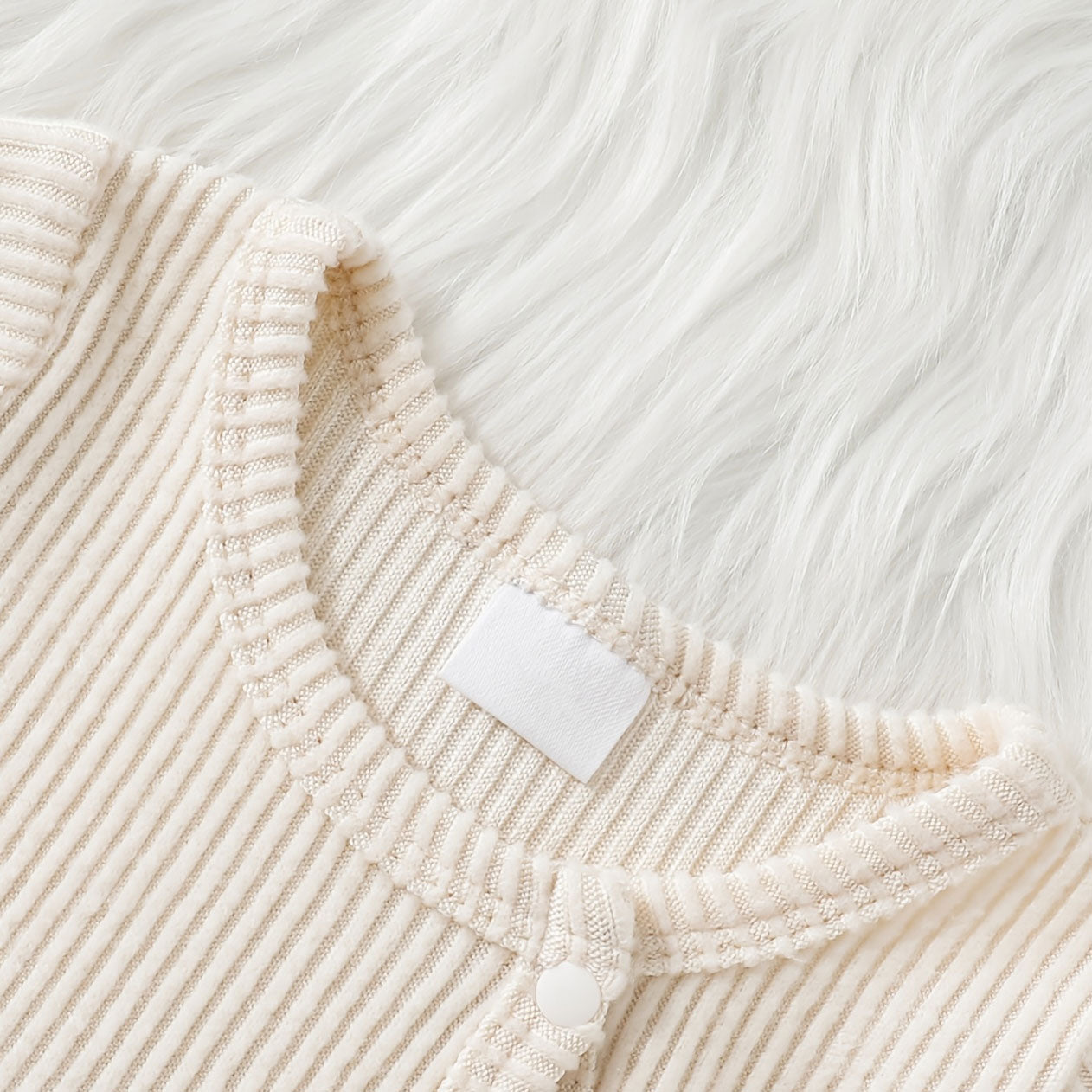 Lovely Bear Embroidered Knit Long Sleeve Baby Jumpsuit