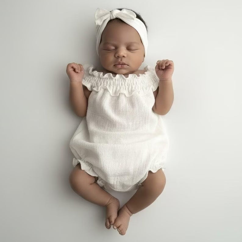 2PCS Simple Solid Color Sleeveless Baby Romper