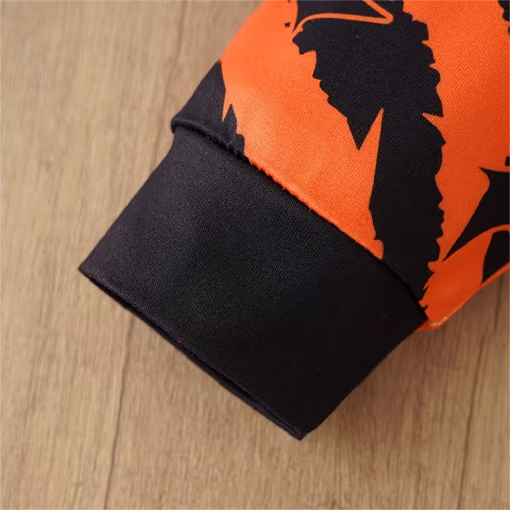 2PCS Halloween New Little Cutest Boo Letter Pumpkin Print Baby Set
