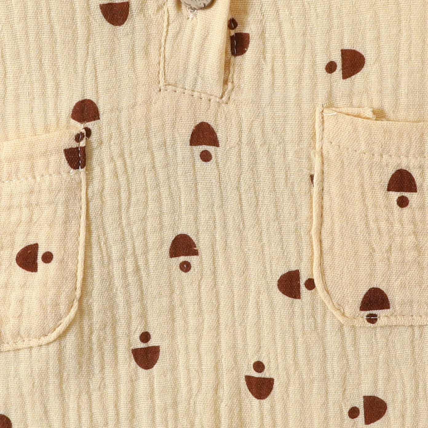 Lovely Mushroom Printed Long Sleeve Baby Jumpsuit
