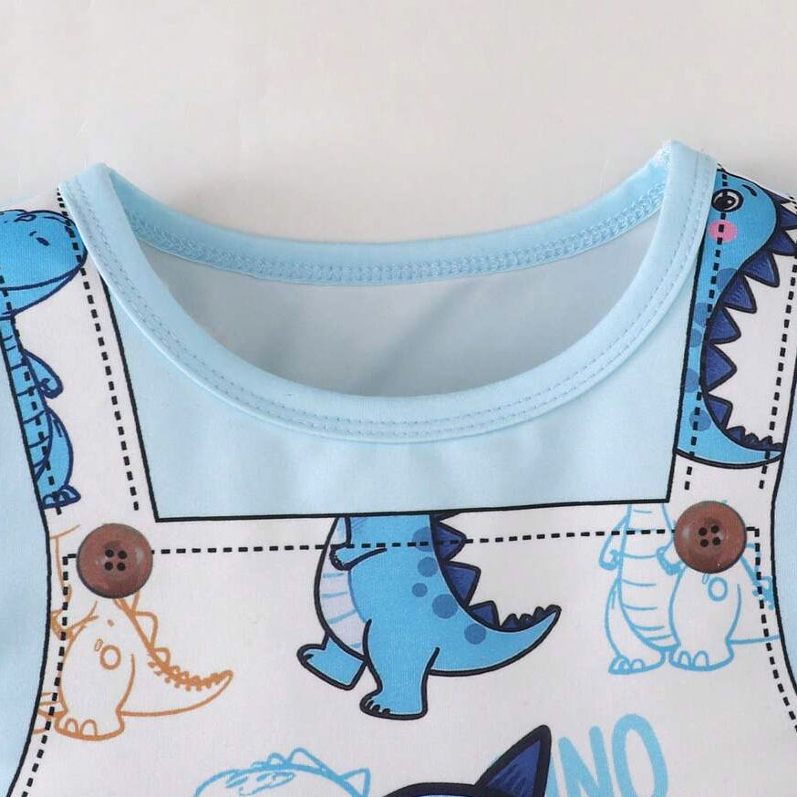 Adorable Dinosaur Print Short Sleeve Baby Jumpsuit