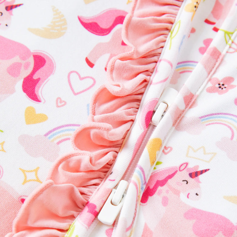 2PCS Grace Pony Printed Zipper Bamboo Viscose Baby Jumpsuit