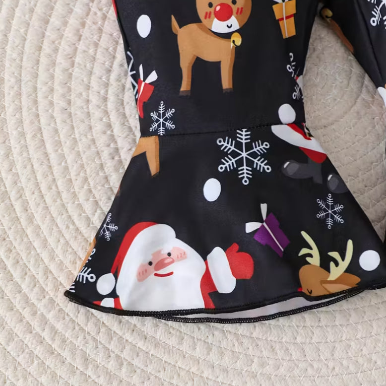 4PCS My 1st Christmas Letter Elk Santa Claus Printed Baby Set