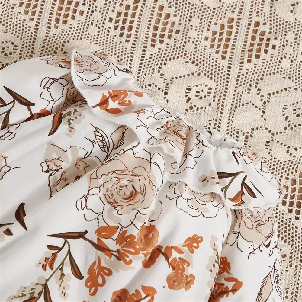 2PCS Fashion Floral Print Long Sleeve Baby Set