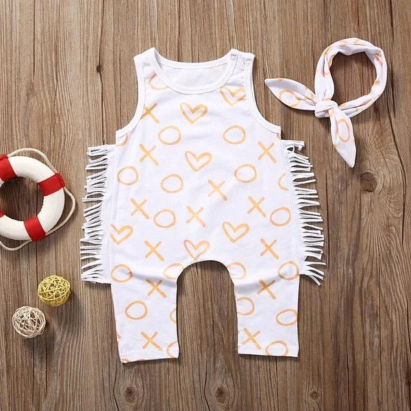 Mono con estampado de buey para niña, mono con diadema, 2 uds.