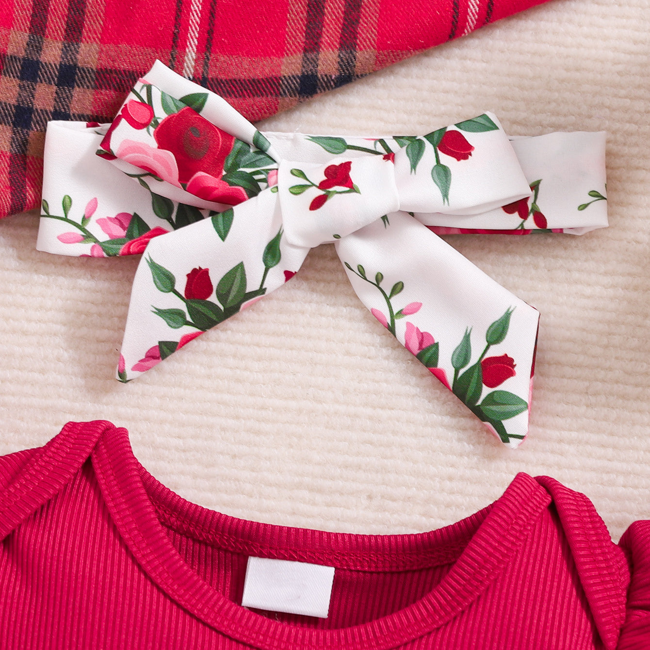 3PCS Mama's Mini Letter Floral Print Flutter Sleeve Baby Set