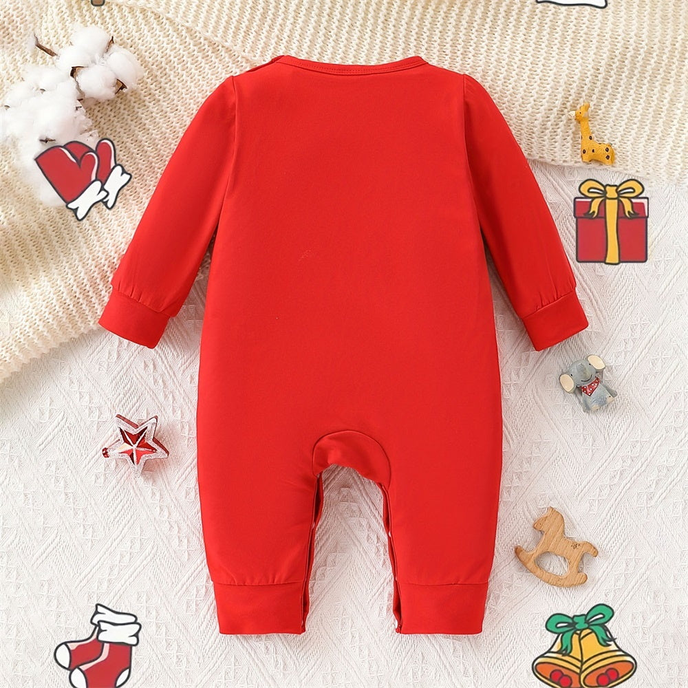 Christmas List Letter Print Long Sleeve Baby Jumpsuit