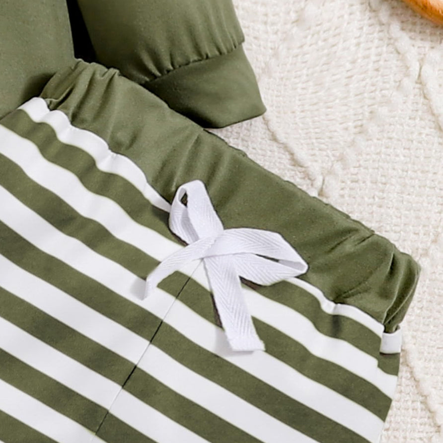 3PCS Mama's Boy Letter Print Striped Long Sleeve Baby Set
