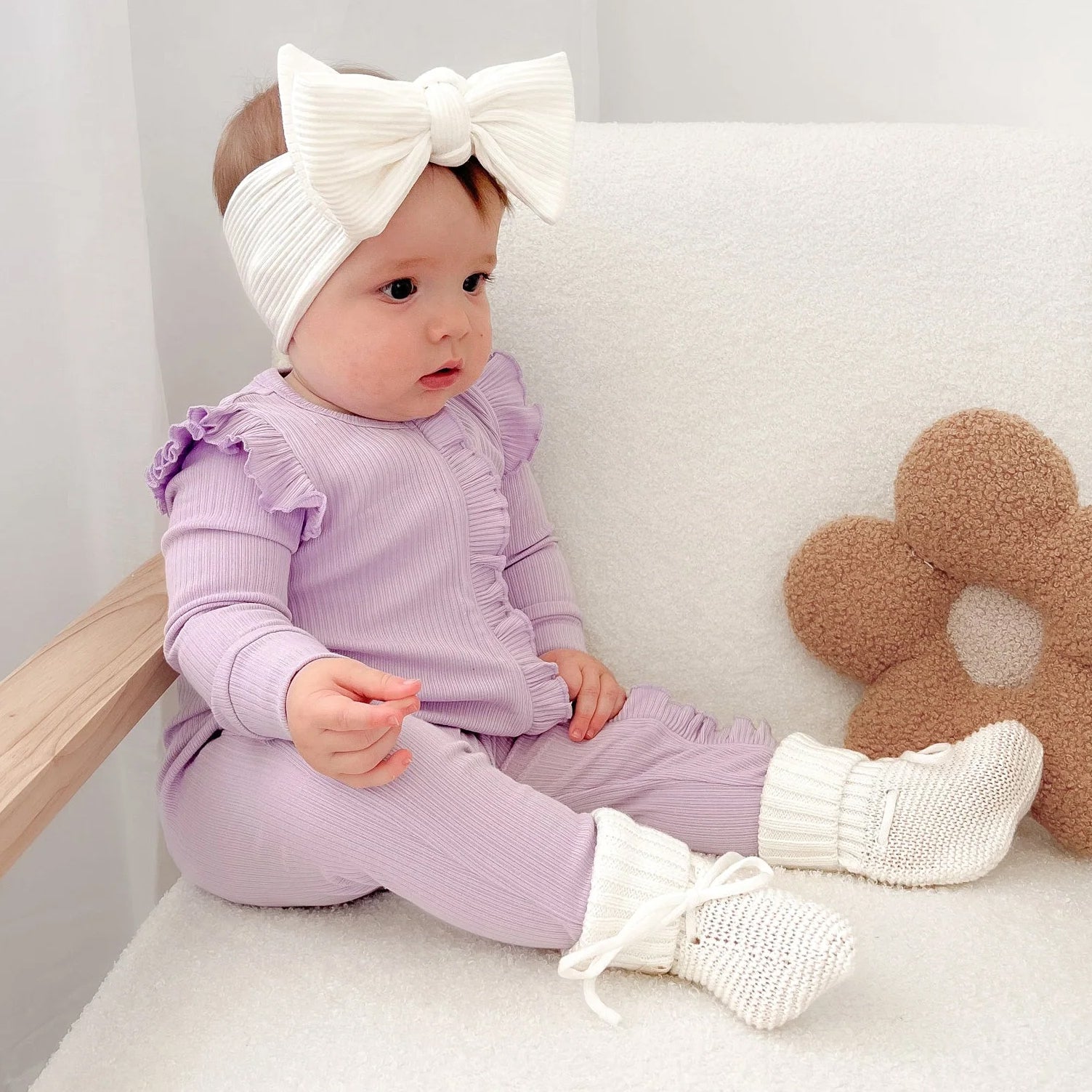 2PCS Cheerful Solid Color Long Sleeve Baby Jumpsuit