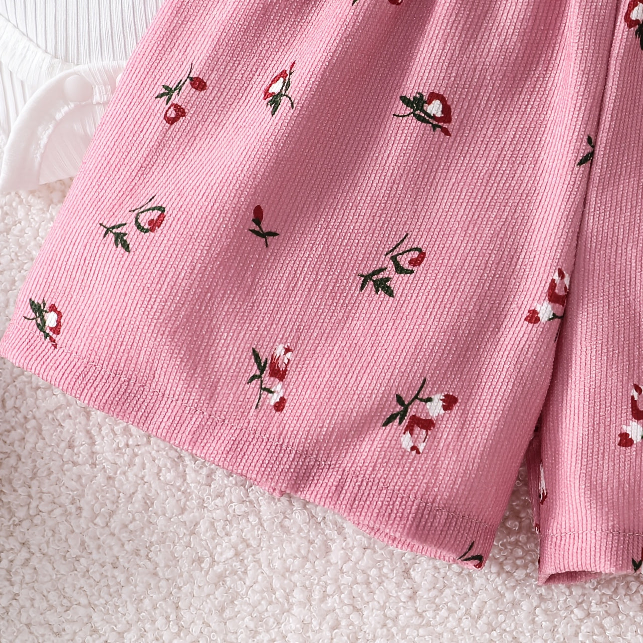 3PCS Sweet Ditsy Floral Print Flutter Sleeve Baby Girl Set