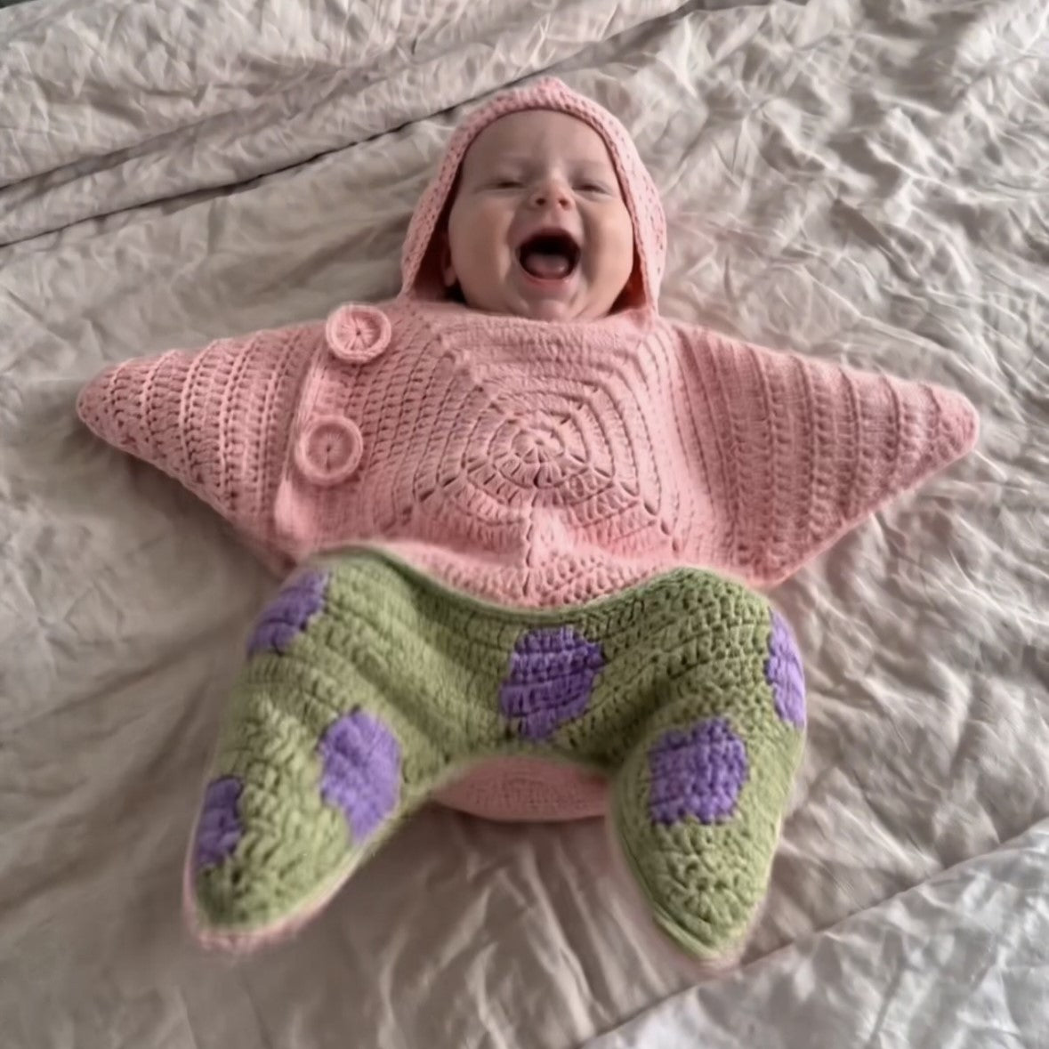 Starfish Crochet Baby Sleeping Bag